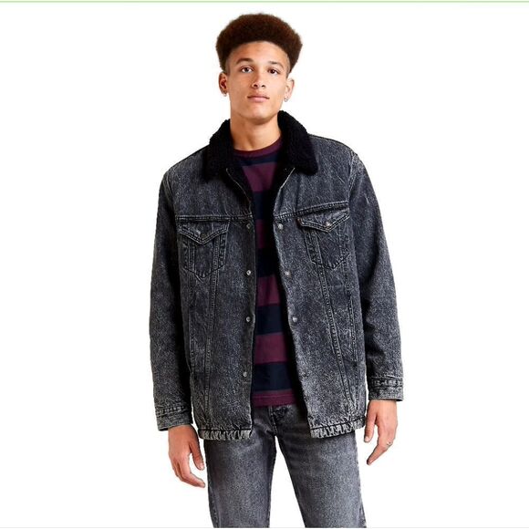 LEVIS LONG SHERPA TRUCKER JACKET - Picture 1 of 11